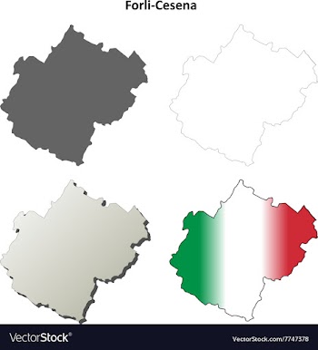 Forli-Cesena blank detailed outline map set vector image