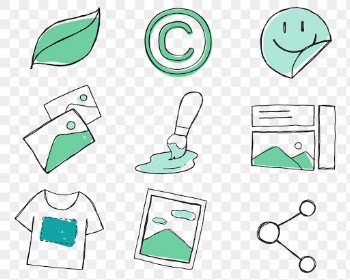 Formal green icon transparent png for business use set