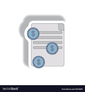 Formal treaty and currency in vector image