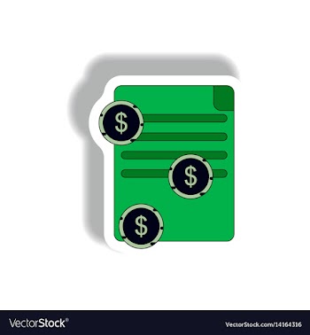 Formal treaty and currency in vector image