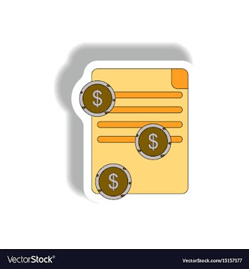 Formal treaty and currency in vector image