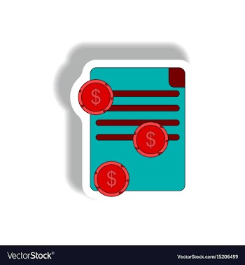 Formal treaty and currency in vector image