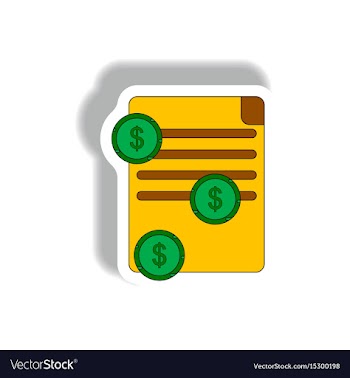 Formal treaty and currency in vector image