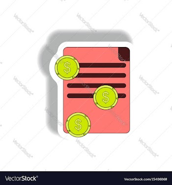 Formal treaty and currency in vector image