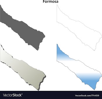 Formosa blank outline map set vector image