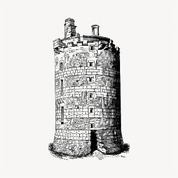 Fort tower illustration clipart vector. | Free Vector - rawpixel