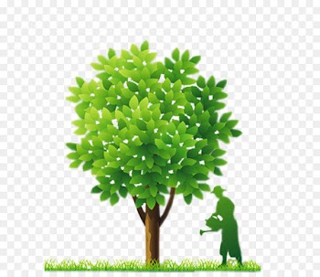 Fort Worth Euclidean vector - Green tree silhouette figures watering Arbor element 