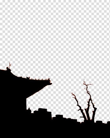 Fortifications of Xian Silhouette Architecture, Ancient town of dead trees transparent background PNG clipart