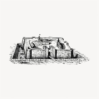 Fortress architecture illustration clipart vector. | Free Vector - rawpixel