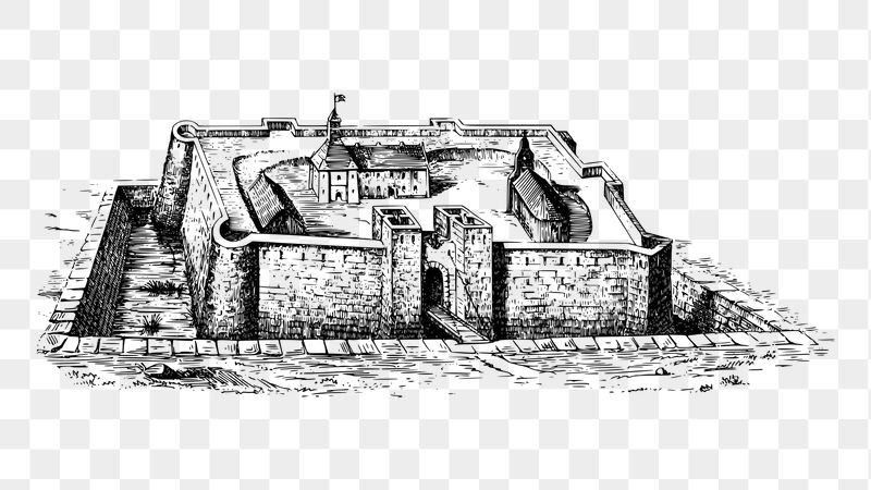 Fortress architecture png sticker illustration, | Free PNG - rawpixel
