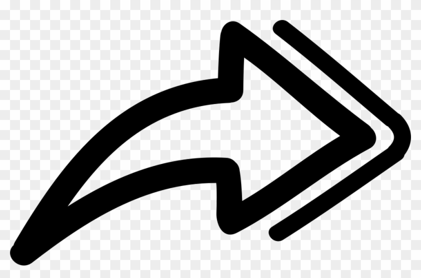 Forward Hand Drawn Arrow Pointing To Right Comments - Icon Tanda Panah Png