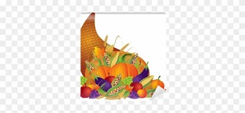 Fotobehang Thanksgiving Day Fall Harvest Cornucopia - Cornucopia Border
