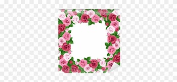 Fototapete Rahmen Mit Roten Und Rosa Rosen - Clipart Rose Fram