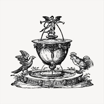 Fountain   clipart, vintage | Free Vector - rawpixel