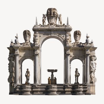 Fountain of Giant, Italian gothic | Free PSD - rawpixel