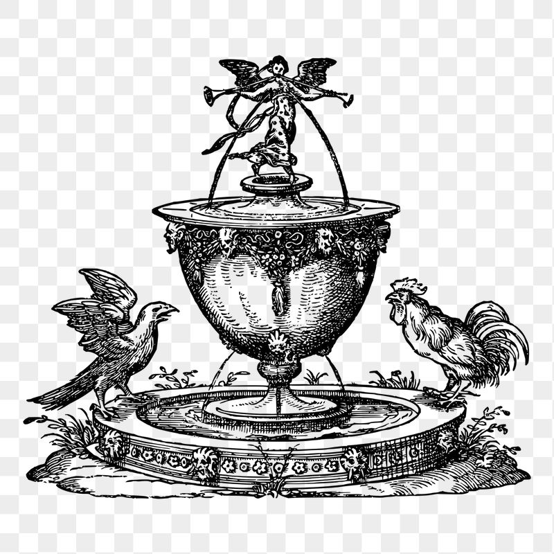 Fountain  png sticker, vintage | Free PNG - rawpixel