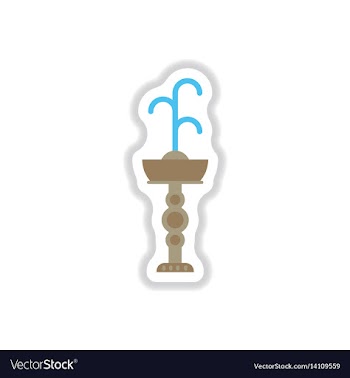 Fountain with drinking water icon in paper vector image