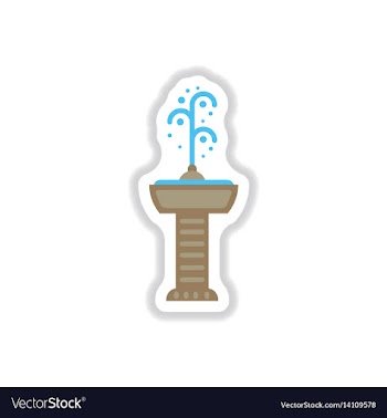 Fountain with drinking water icon in paper vector image