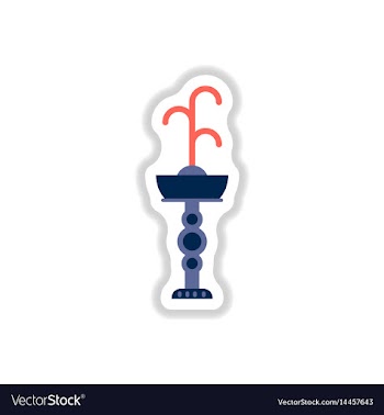 Fountain with drinking water icon in paper vector image