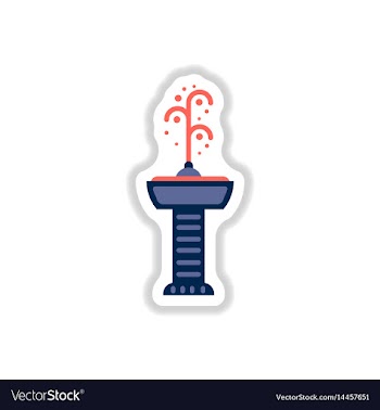 Fountain with drinking water icon in paper vector image