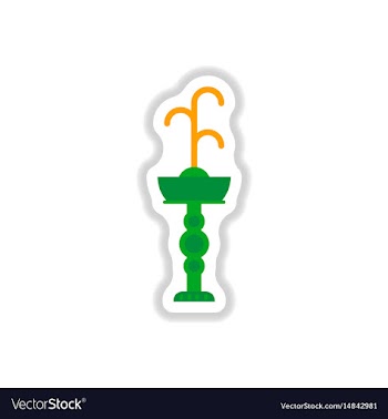 Fountain with drinking water icon in paper vector image