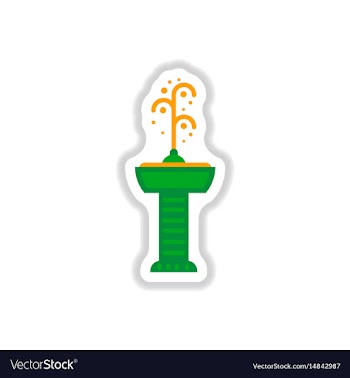 Fountain with drinking water icon in paper vector image