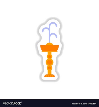 Fountain with drinking water icon in paper vector image