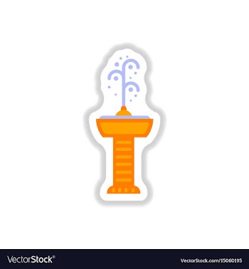 Fountain with drinking water icon in paper vector image