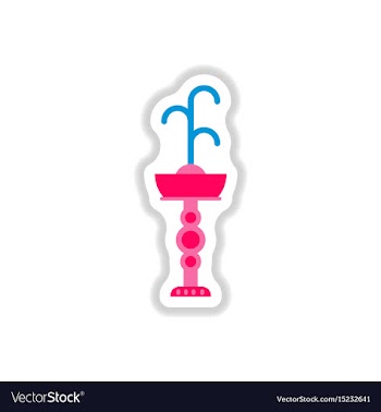 Fountain with drinking water icon in paper vector image