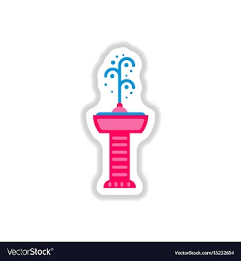 Fountain with drinking water icon in paper vector image
