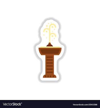 Fountain with drinking water icon in paper vector image