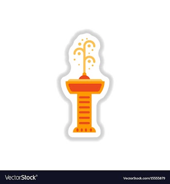 Fountain with drinking water icon in paper vector image