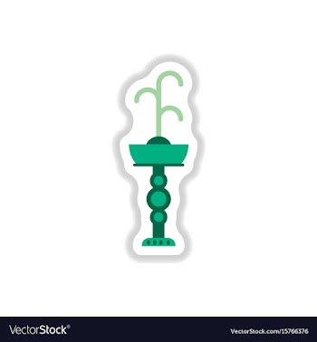 Fountain with drinking water icon in paper vector image