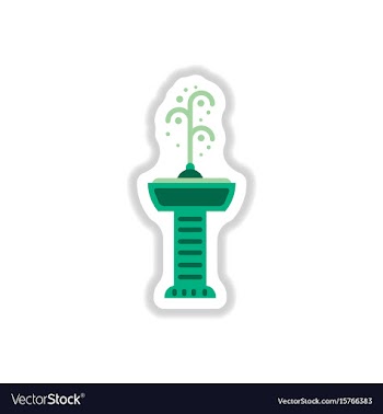Fountain with drinking water icon in paper vector image