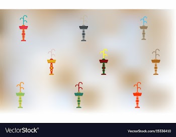 Fountain with drinking water icons park vector image