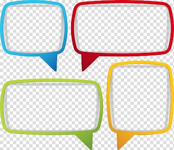 Four assorted-color dialog boxes illustration, Paper Dialog box , text box frame transparent background PNG clipart