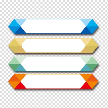 Four assorted-color labels, Label Three-dimensional space, Colored irregular three-dimensional label transparent background PNG clipart
