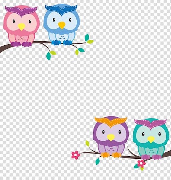 Four assorted-color owl bird , Owl frame Cuteness , Owl transparent background PNG clipart
