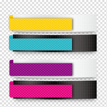 Four assorted-color sheets illustration, Text box Banner Computer file, Office Business banner background transparent background PNG clipart