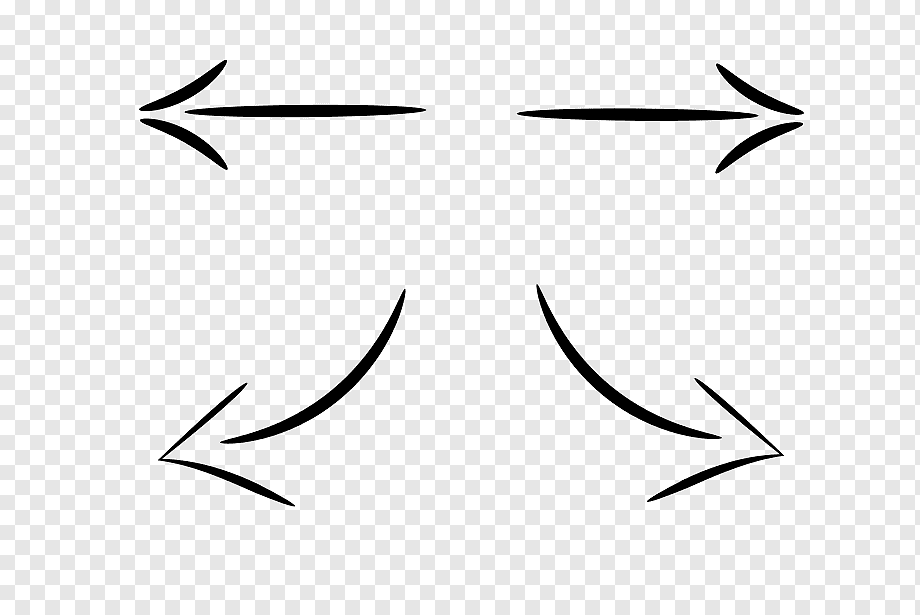 four black arrows, Arrow, arrow sketch, angle, white, face png