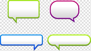 Four bubble icons illustrations, Bubble Speech balloon Dialogue, Colorful dialog bubbles transparent background PNG clipart
