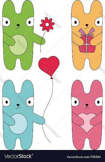  					Four bunnies vector image														