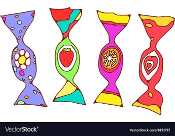 Four candies vector image