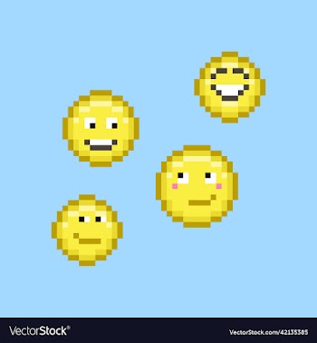 four cartoon yellow joyful and playful emoticons