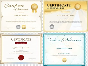 Four certificate papers collage, Euclidean , Design Certificate transparent background PNG clipart