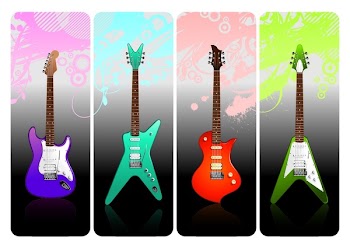 Four different electro guitars