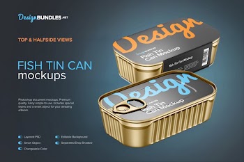 Four Fish Tin Can Mockups