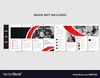 four fold business brochure template design