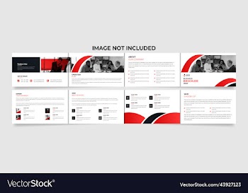 four fold landscape creative shape brochure design
