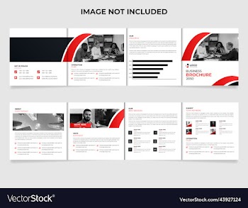 four fold square business brochure template design
